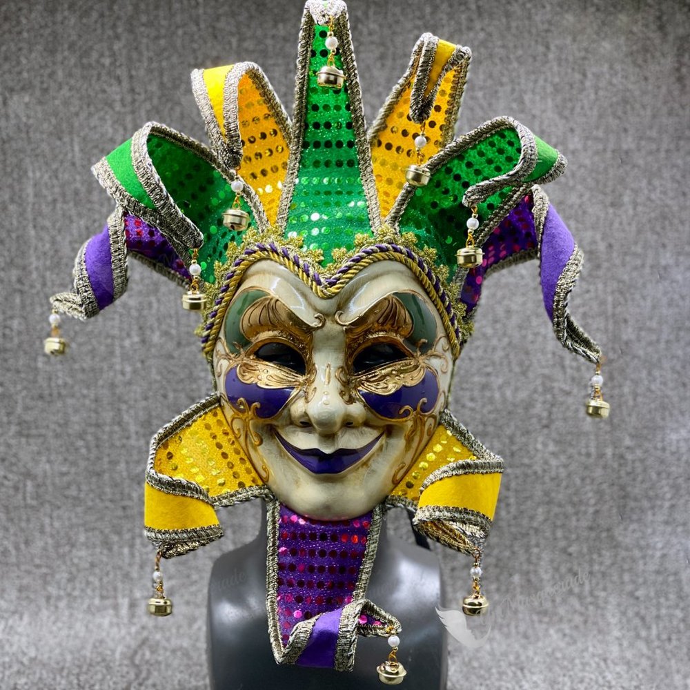 Luxury Venetian Mardi Gras Transitional Jester Joker For Masquerade Party Mask